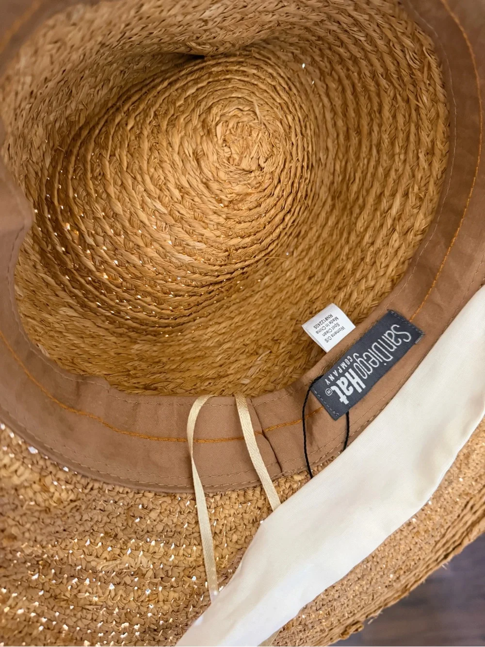 🔘San Diego Hat Company Straw Sun Hat with White Shell Trim